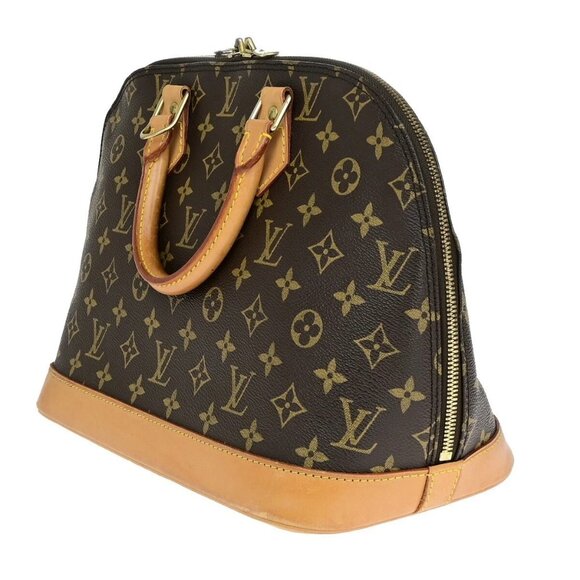 LOUIS VUITTON LV Logo Alma Hand Bag Monogram Leather Brown France 71EB743 - Picture 13 of 15